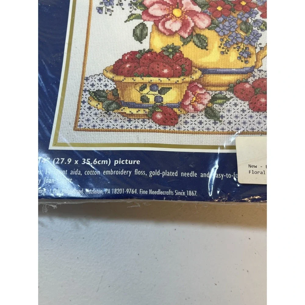 Bucilla Counted Cross Stitch Kit 42046 Country Floral Joan Elliott 11x14